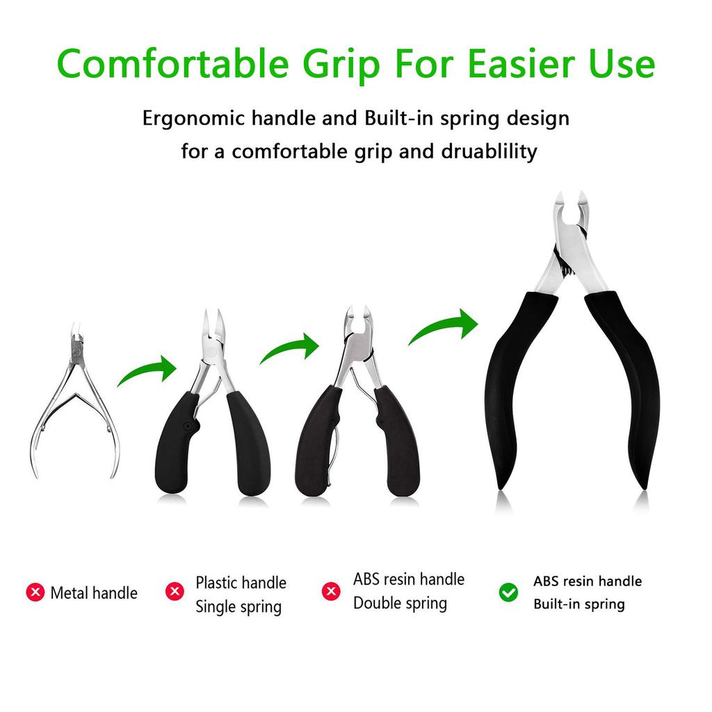 Wide Toenail Clippers for Thick Toenails or Overgrown Toenails Large Professional Toenail Clippers Long Handle for Easy Grip Leather Safe Storage