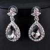 2 шт./компл. комплект ожерелья и сережек из искусственного кристалла с геометрическим рисунком свадебные украшения изысканный темперамент стразы серьги-капли ожерелье подарок на годовщину
