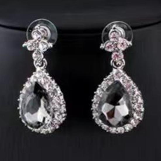 2 шт./компл. комплект ожерелья и сережек из искусственного кристалла с геометрическим рисунком свадебные украшения изысканный темперамент стразы серьги-капли ожерелье подарок на годовщину