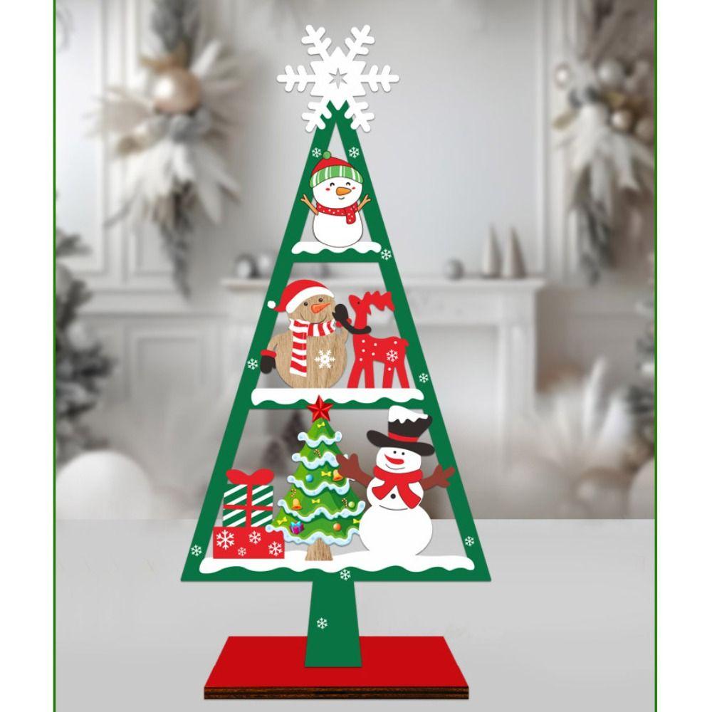 Santa Claus Desktop Decoration Wooden Tabletop Sign Exquisite Christmas Signs Plaque Home Decor