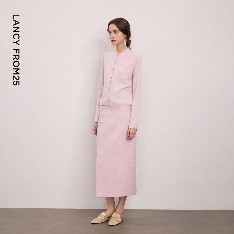 LANGZI Lantingxu Neo-Chinese Style Embroidered Wool Cardigan