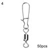 50Pcs Stainless Steel Sea Fishing Rolling Swivels Connector Hook Pin Fish Tackle