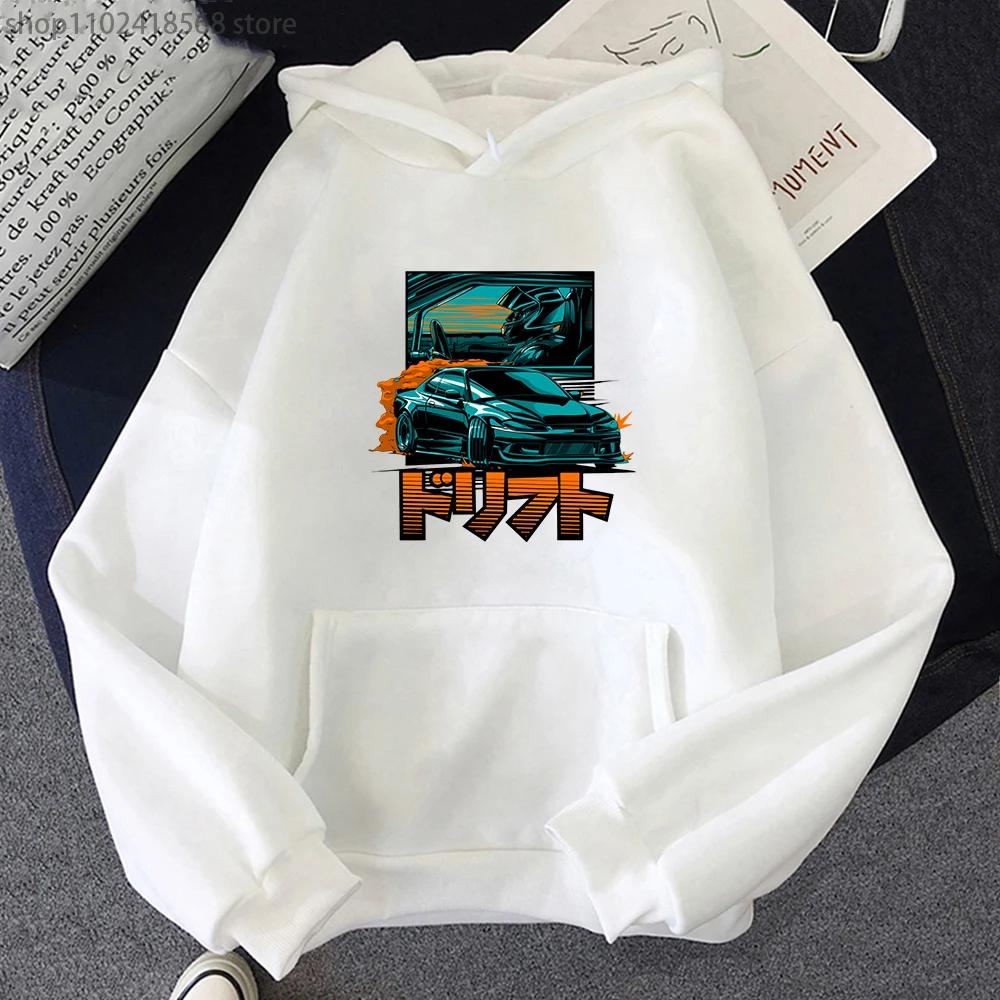 Initial D JDM Men Hoodie Men Japanese Car Streetwear Anime Print Winter Nissan Silvia Dorifto Casual Women
