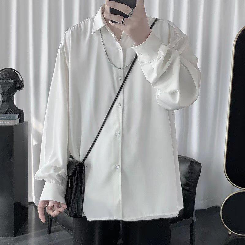 Мужская модная рубашка с длинным рукавом в гонконгском стиле