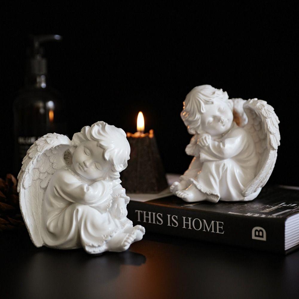 Pray Little Angel High Quality Desktop Ornaments Resin Crafts Garden Sculpture Winged Angel Statue