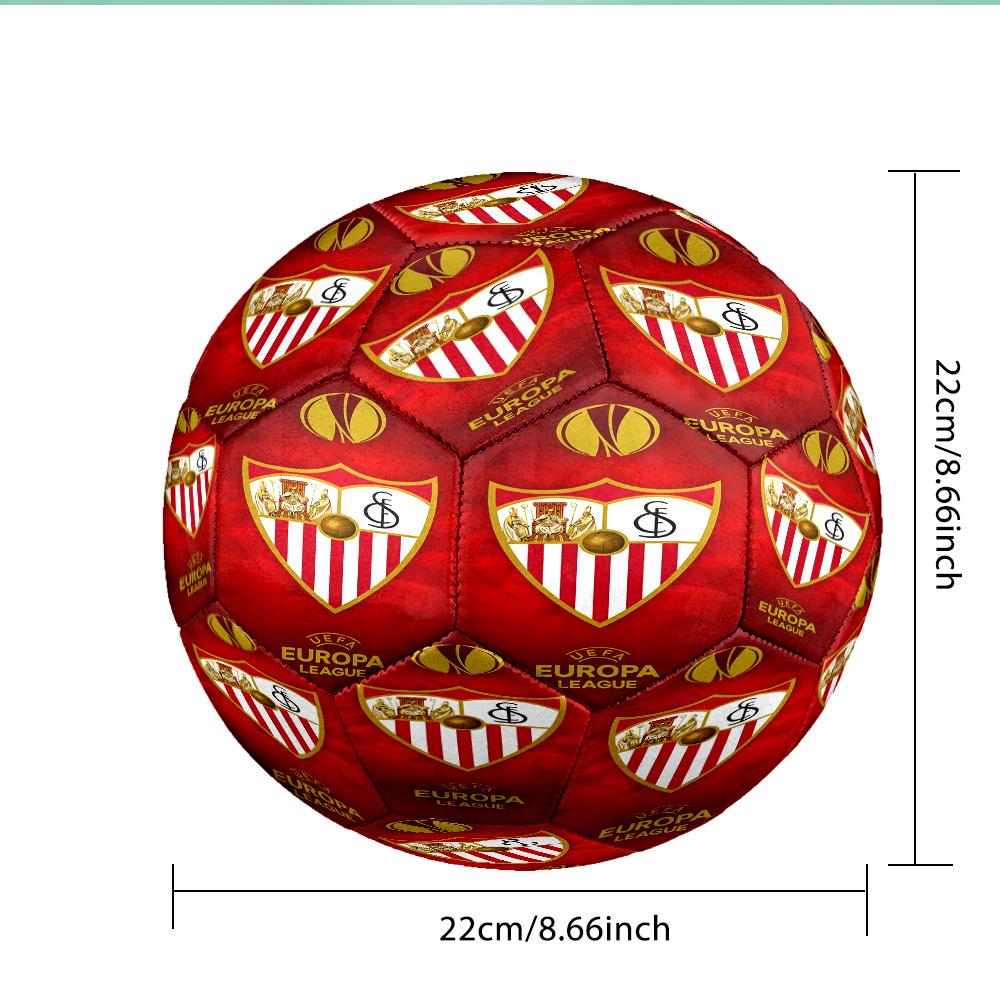 Sevilla Fc Europa League Soccer Ball Size 5 Soccer Ball, Machine-stitched, Soft and Comfortable, Suitable for Training and Matches Fan Gift