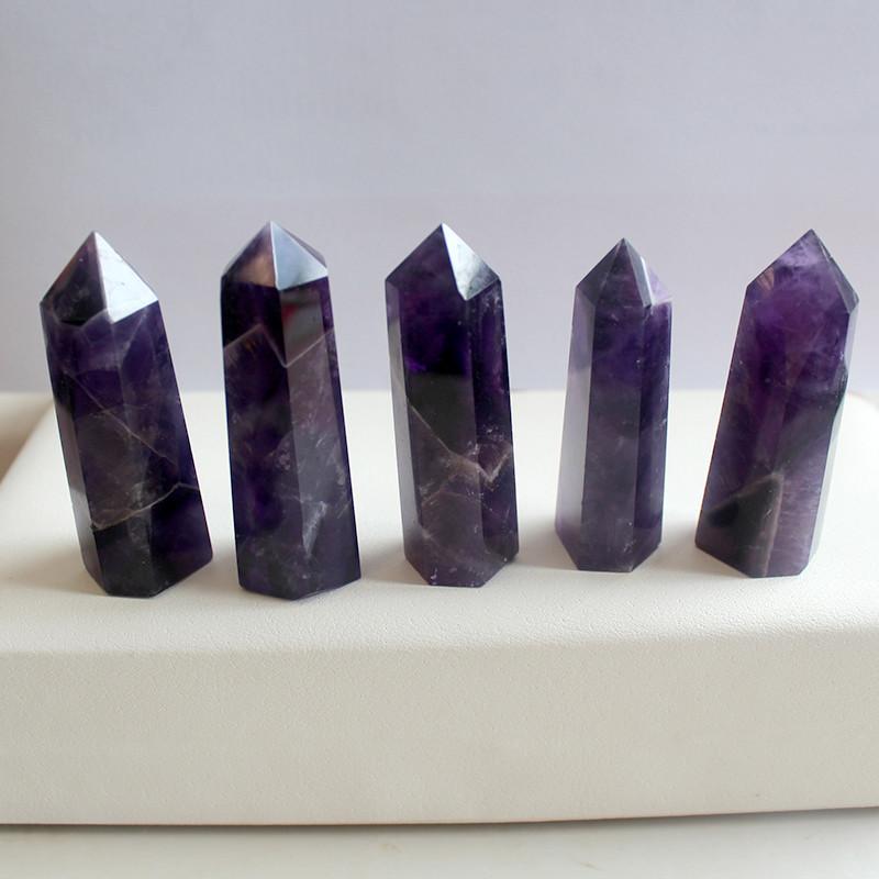 Exquisite Natural Purple Dream Amethyst Quartz Crystal Stone Point Hexagonal Wand