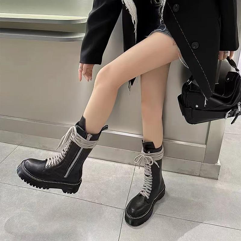 Ботинки Martin Short Tube Strap Platform Locomotive Boots Leather