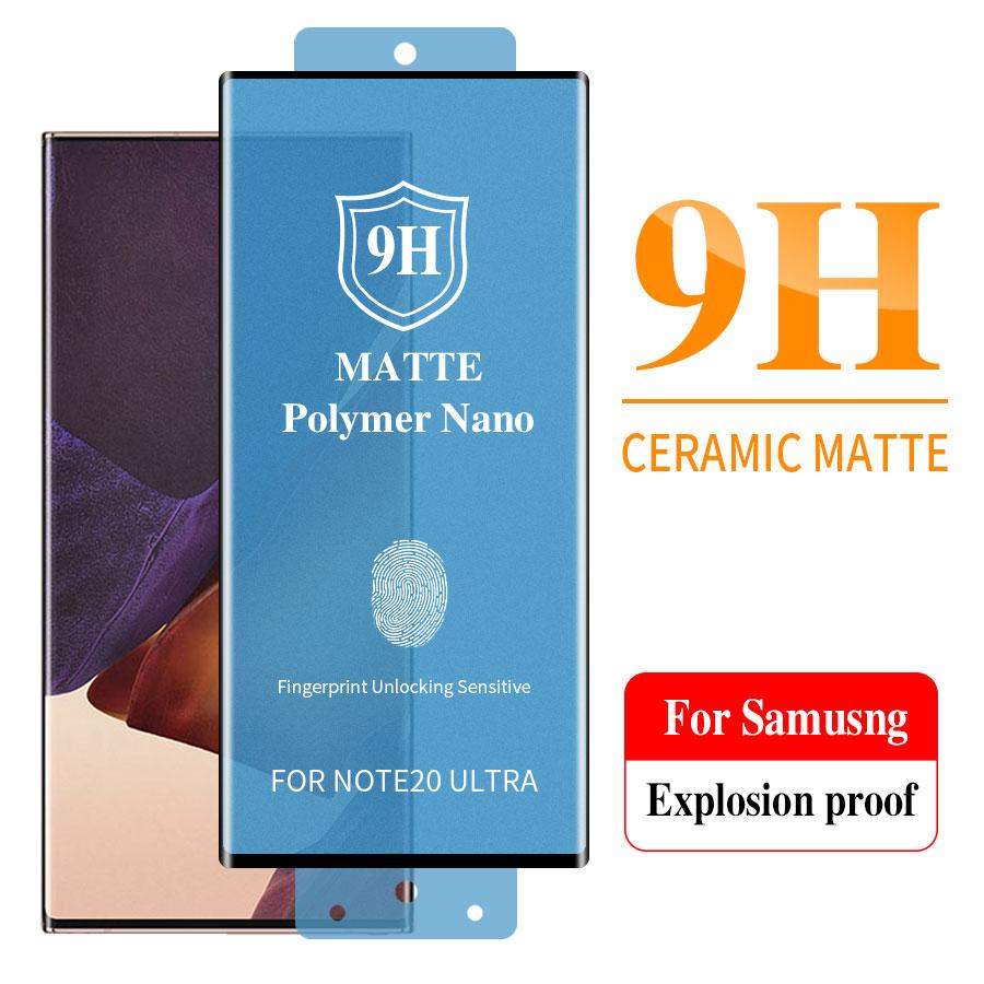 9H Full Glue мягкое изогнутое керамическое закаленное стекло для Samsung Galaxy S25 S24 S21 S23 S22 Plus Note 20 ультраматовая матовая защитная пленка для экрана