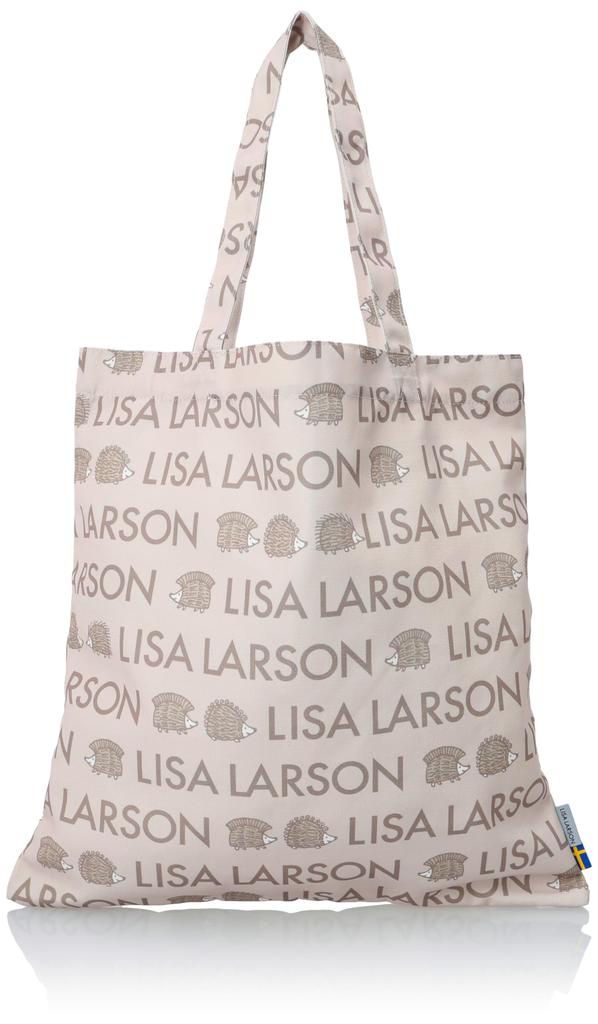 Женская сумка-тоут LISA LARSON, Эко-сумка, Сумка через плечо, Большой объем, Формат A4, B4, A3, Логотип с ежом, ITCK-01H, Бежевый
