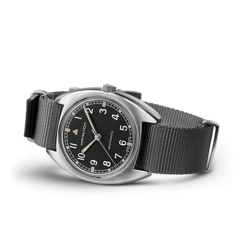 [Hamilton] H76419931 Khaki Pilot Pioneer Mechanical Black Dial Gray NATO Strap Men's Watch