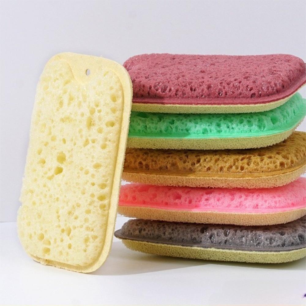 6pcs/set Washable Cleaning Sponges Reusable Dishwashing Sponges Useful Sponge Wipes Pan Cleaning