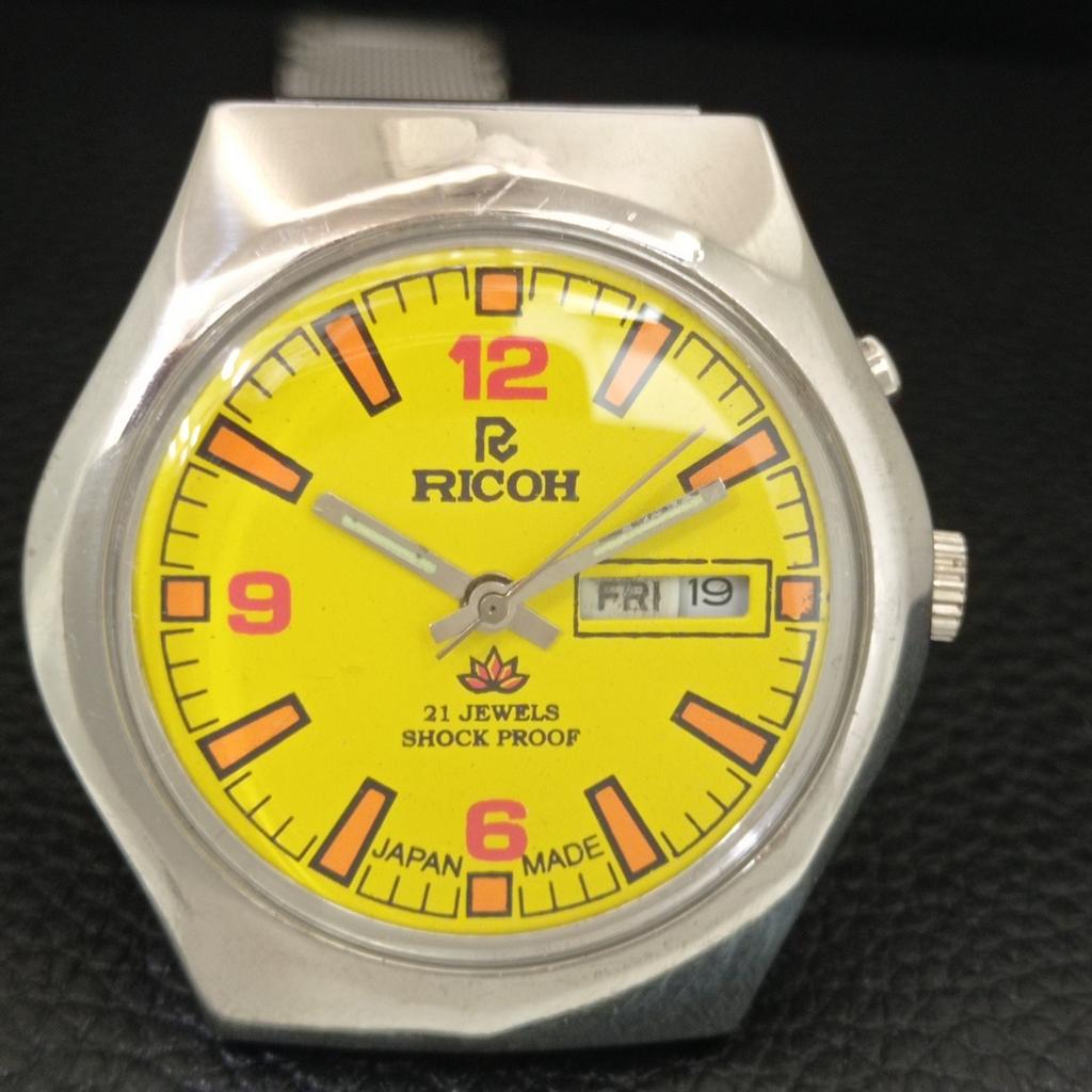 Ricoh R31 АВТОМАТИЧЕСКИЕ ВИНТАЖНЫЕ ЯПОНСКИЕ МУЖСКИЕ ЧАСЫ ЖЕЛТОГО ЦВЕТА a707682-1