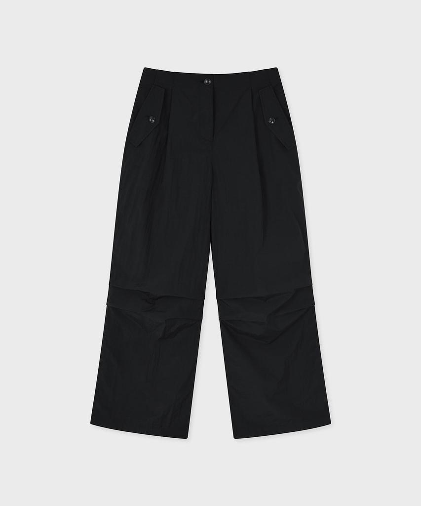 FALLETT Synthetic Fiber Parachute Pants Black