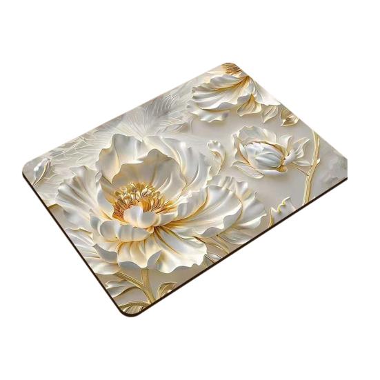 Yousheng Floral Dish Drying Mat Absorbent Kitchen Drying Mat Reusable Washable Dish Drying Pad Non-slip Dish Rack Mats for Kitchen Counter