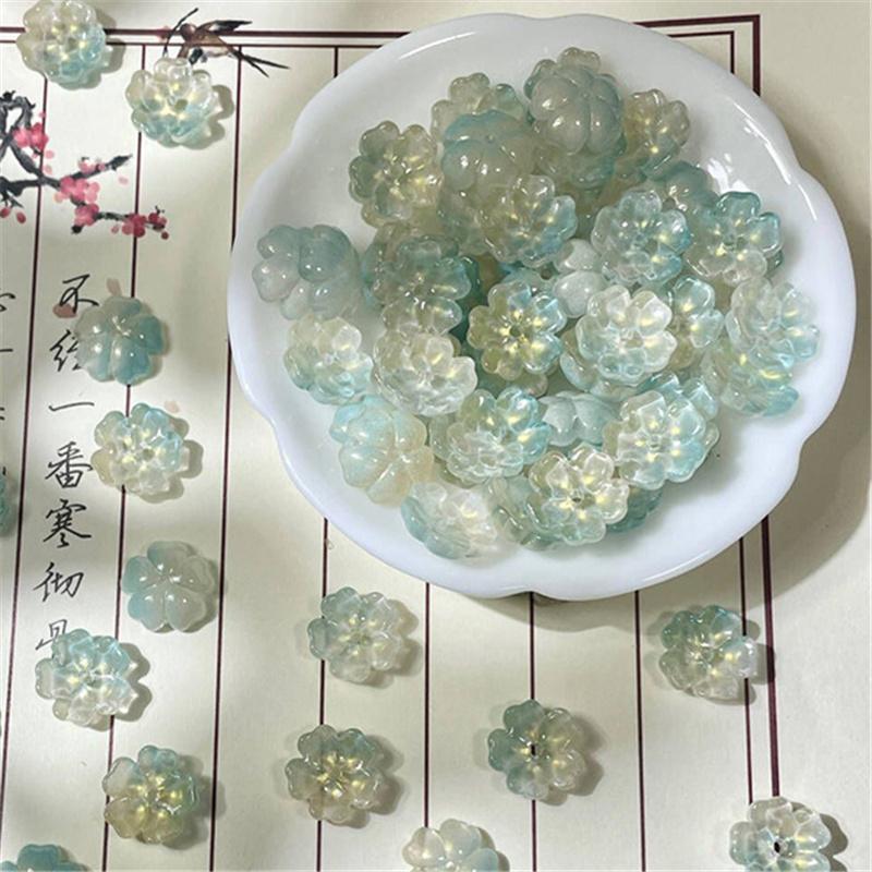 14 мм стеклянные бусины в виде цветов, браслет ручной работы, ожерелье, серьги, ювелирный материал, инструменты для самостоятельного изготовления, аксессуары для изготовления ювелирных изделий