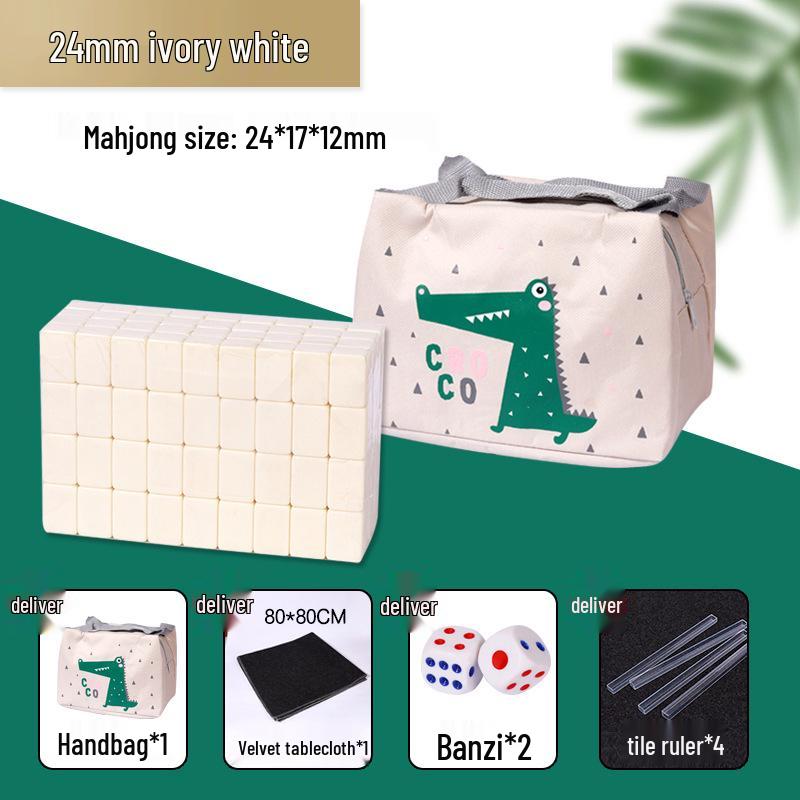 Компактный набор для маджонга: Массивные резные плитки с воробьями, размеры 24 мм и 30 мм, идеально подходят для путешествий и использования в общежитиях