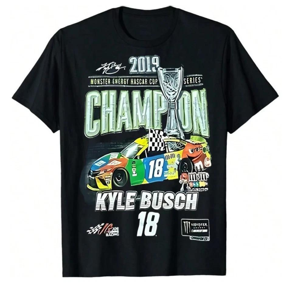 Vintage Kyle Busch #18 M&Ms Nascar Champion Graphic T-Shirt Bootleg