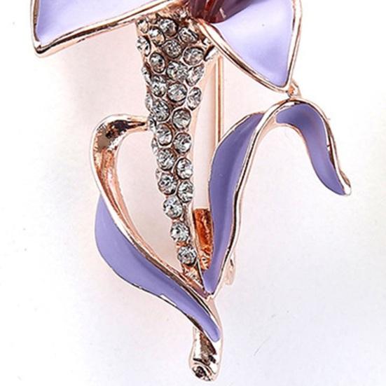 Vintage Flower Shape Brooch Pin Women Shining Rhinestone Decor Brooch Pin Elegant Scarf Clip Wedding Jewelry Accessories