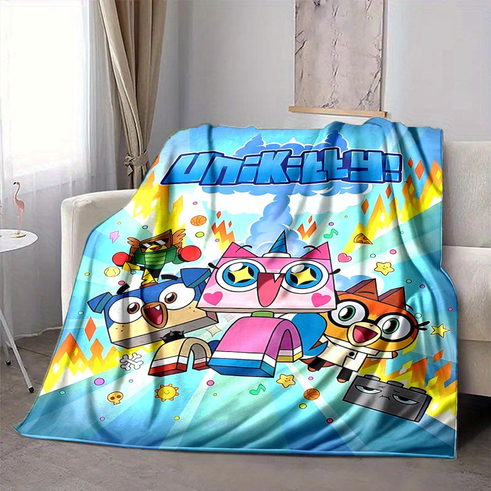 1 шт. Плед с уютным принтом персонажей Unikitty, легкий теплый фланелевый плед для дивана, кровати, гостиной