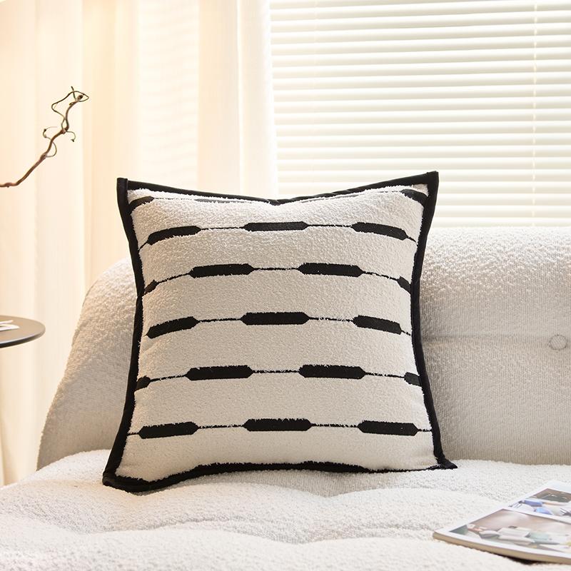 Simple Line Print Square Pillow Cover 45x45cm Sofa Waist Cushion Case Home Decorative Throw Pillowcase