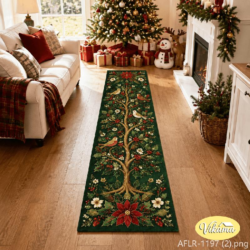 Christmas Runner Rug Non Slip Soft Hallway Entryway Carpet Washable Farmhouse Holiday Corridor Mat Festive Home Decor
