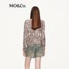 MO&Co. Women's Leopard Print Cashmere Blend Sweater
