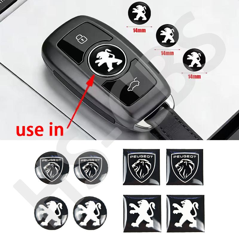 5/10/20Pcs 16mm 14mm Square Circle Car Remote Control Key Logo Stickers For Peugeot 206 307 308 207 3008 208 407 508 2008 5008