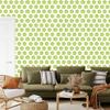 Lime, white and beige flowers wallpaper for living room and bedroom 50x1000
