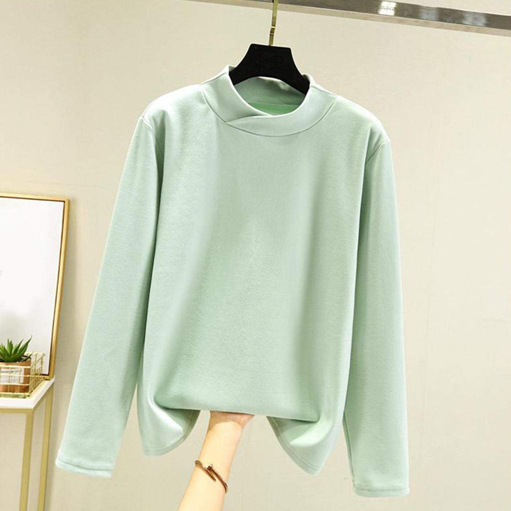 Женское свободное удобное повседневное модное и теплое нижнее белье с бесшовным перекрестным воротником и толстым вельветовым топом большого размера