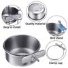 Clamp-on Hamster Hanging Stainless Steel Water Drinker Cage Cup Parrot Feeding Bowl Bird Feeder
