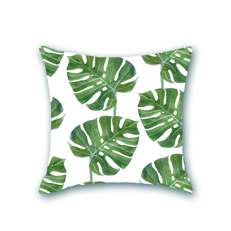 New Plant Print Decorative Imitation Super Soft Pillow Case Nordic Floral Sofa Office Bedside Cushion Cover