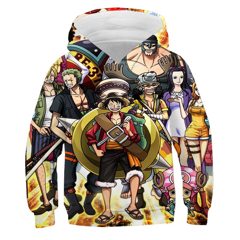 One Piece Hoodie Kids Hooded Sweatshirt Anime Luffy Hoodie Kids Clothes Boys Girls Long Sleeve Autumn warm Pullover Casual Tops