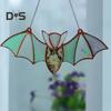 Halloween Hanging Glass Suncatcher Decoration Acrylic 2D Bat Ornament Gothic Car Rearview Mirror Decor for Home Window Wall Car