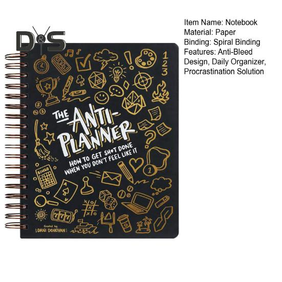 Anti-Planner Notebook Premium White Paper Anti-Bleed Design ADHD-Friendly Daily Organizer with Comics Coloring Pages And Strategies