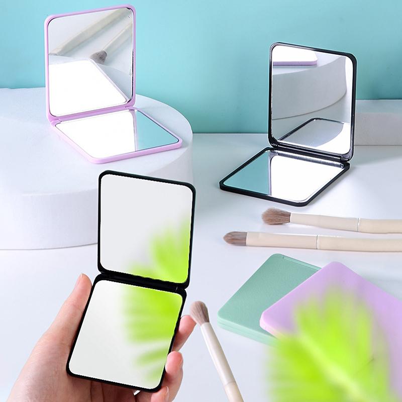 Складное зеркало для макияжа, мини-квадратное зеркало для макияжа, портативные ручные зеркала, двухстороннее компактное зеркало, карманное косметическое зеркало