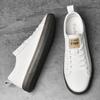 Мужская обувь, модная повседневная обувь из натуральной кожи для мужчин, весна-осень 2022 г., дышащие белые кроссовки на шнуровке, мужские роскошные мокасины