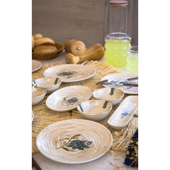 Blueberry 16 Piece Porcelain Breakfast Set for 6 People