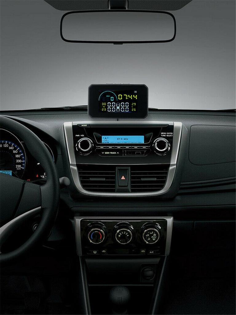 Автомобильная TPMS OBD2 HUD Беспроводная система контроля давления в шинах + 4 внутренних датчика