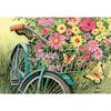5D DIY Алмазная картина Полная круглая дрель Велосипед и цветы Алмазная вышивка крестом