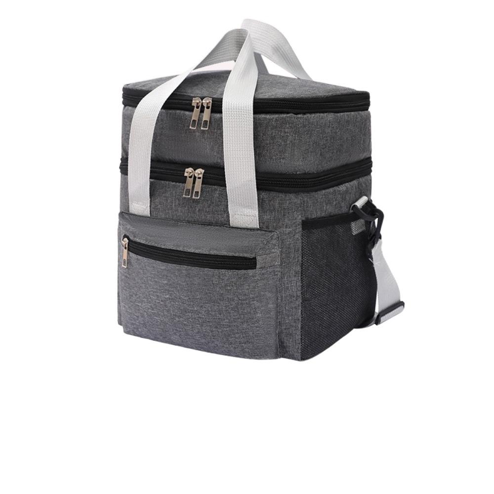 Large Capacity Insulated Lunch Bag with Shoulder Strap Thermal Lunch Pouch Travel Picnic
