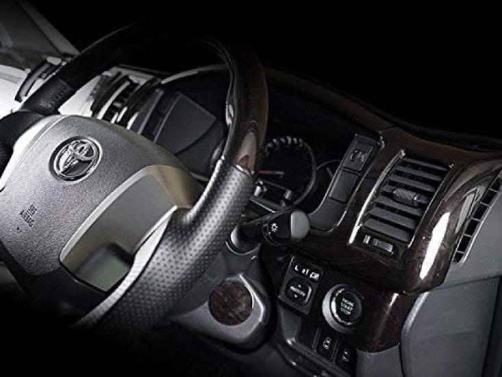 Dark Prime Interior Panels for Toyota Hiace 200 Series 7th Standard with Black Mahogany Wood Grain TRISTAR'S (14 Panels) (4th, 5th, 6th, Generation,