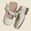Slippers Woman Mules Shoes Woman Bow Inner Height Increase Cool Slippers Women's Half Slipper Bag Head Half Drag Muller Shoes
