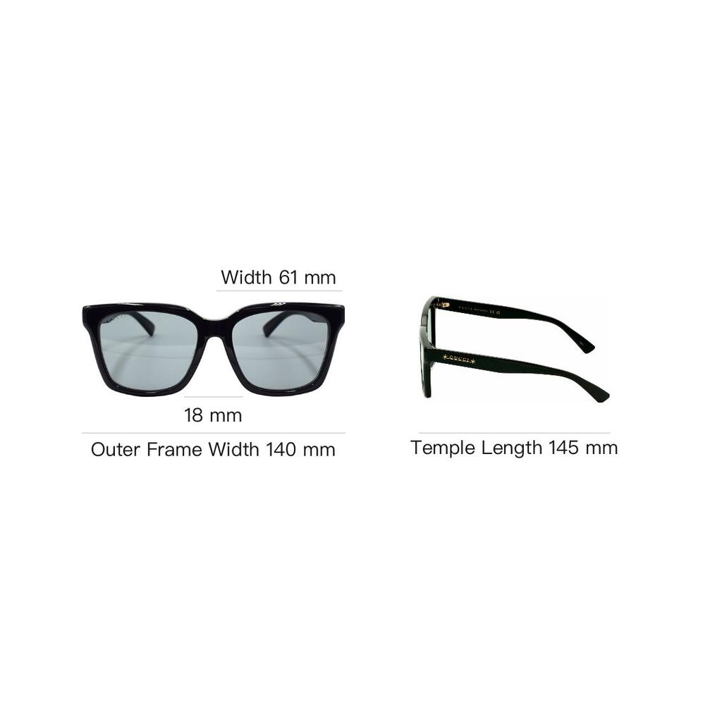Gucci Star Series Hollywood Style Holiday Travel Square Sunglasses Unisex sunglasses GG1175SK-002