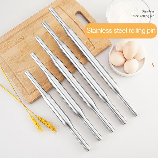Скалка из нержавеющей стали с антипригарным покрытием, валик для теста, пиццы, лапши, пельменей, инструмент для изготовления печенья, кухонные аксессуары