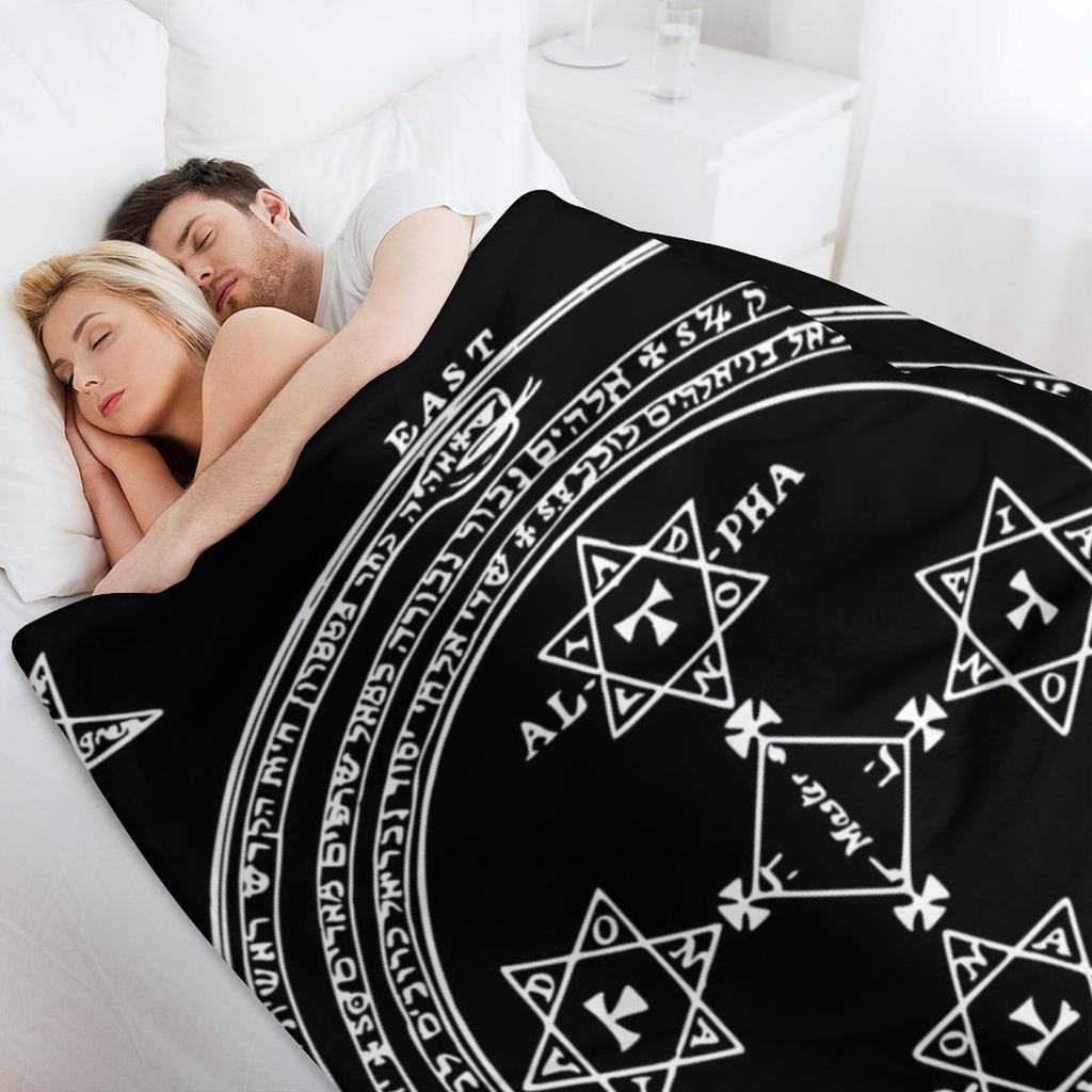 КРУГ ПРИЗЫВА - БЕЛЫЙ / ЧЕРНЫЙ Плед для дивана Односпальный Плюшевый Тяжелый Плед