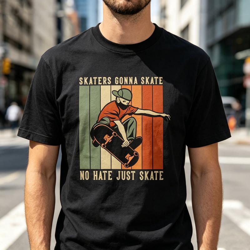 Vintage Skateboard Slogan Print Tshirt Premium Soft Cotton Casual Daily Unisex Tee Y2k Oversized T Shirt