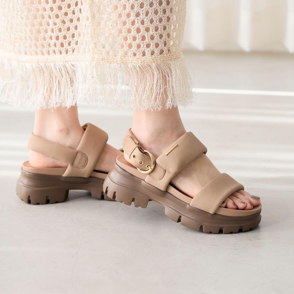 HIMIKO/Himiko/Platform Padded Sandals/651201 Brown L