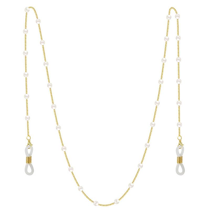 Тонкие искусственные жемчужины солнцезащитные очки цепочки ремешки шнурки золотистые бусины цепочка стиль сращивания цепочка очки подвеска держатель шнур шнурок