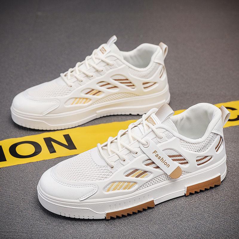 Мужская обувь спортивная летняя дышащая белая мужская сетчатая мужская трендовая универсальная повседневная модная обувь сетчатая обувь спортивная обувь